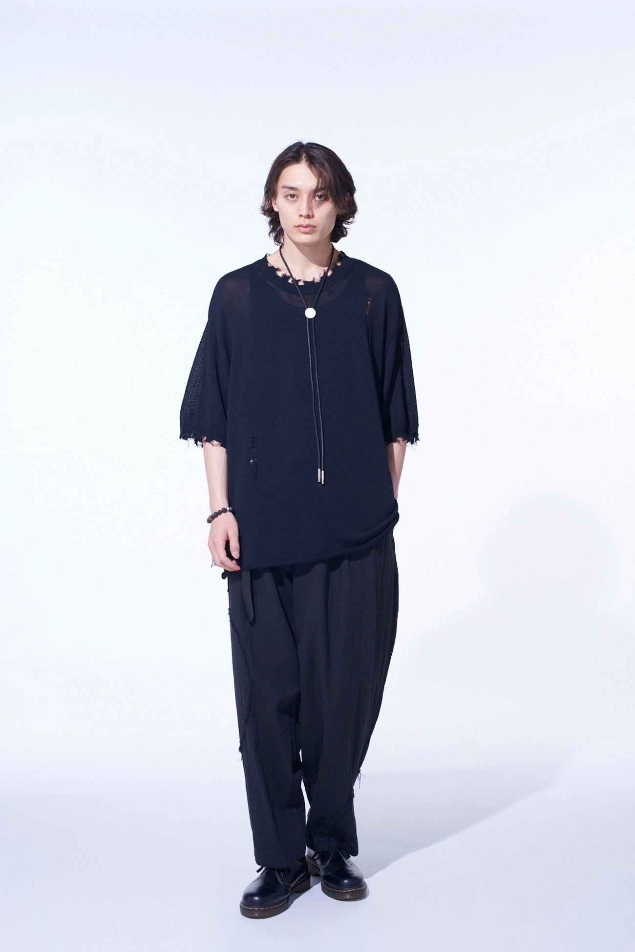 Cozy Feel Anti Pilling LINEN/COTTON HERRINGBONE ZIGZAG CUT-OUT PANTS