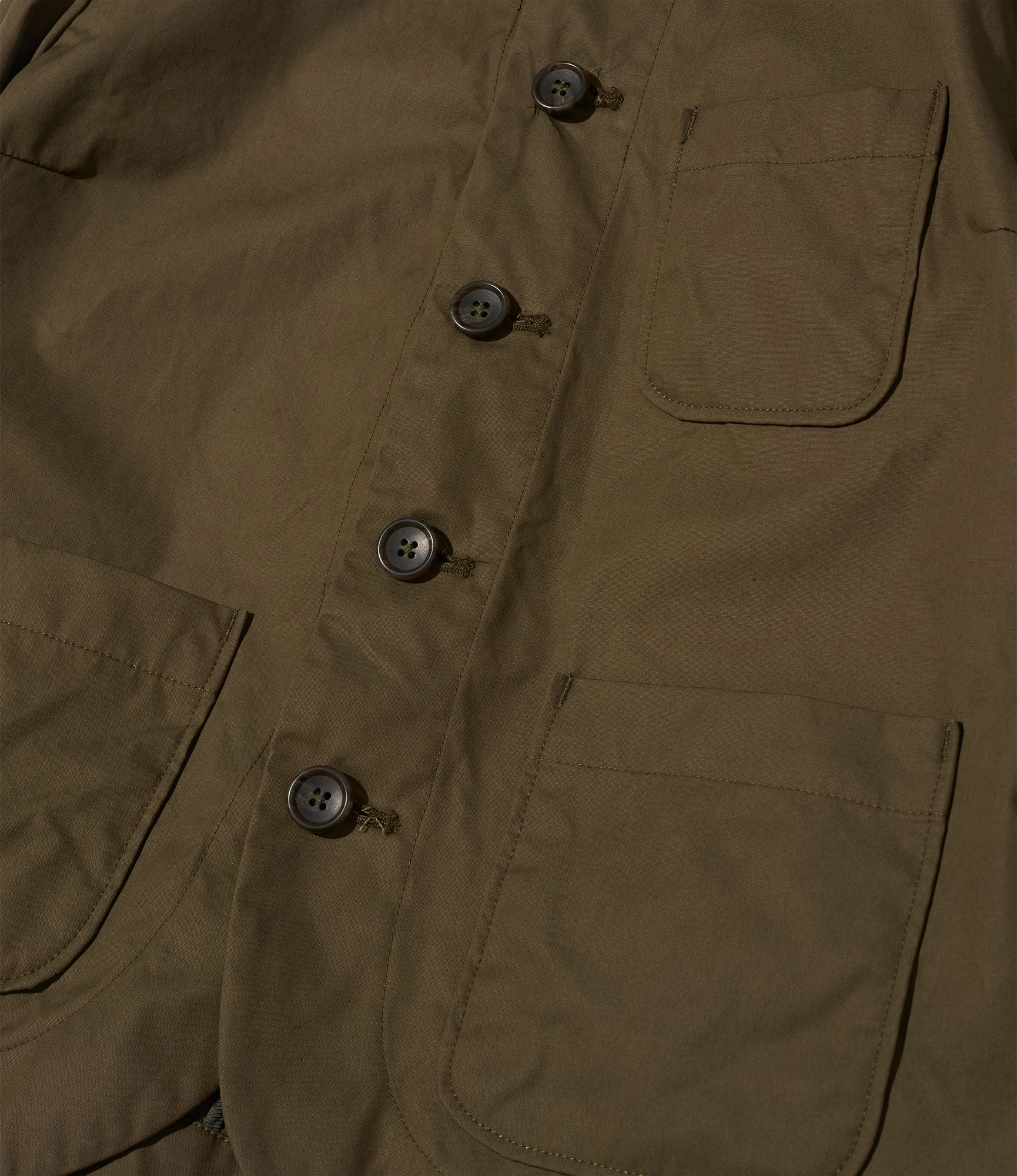 Non Bulky Design Cutaway Jacket ?C?Olive Coated Cotton Cloth