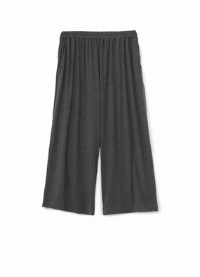 LYOCELL STRETCH RIB JERSEY 4/5 LENGTH WIDE PANTS Flex Fit All Day Wear