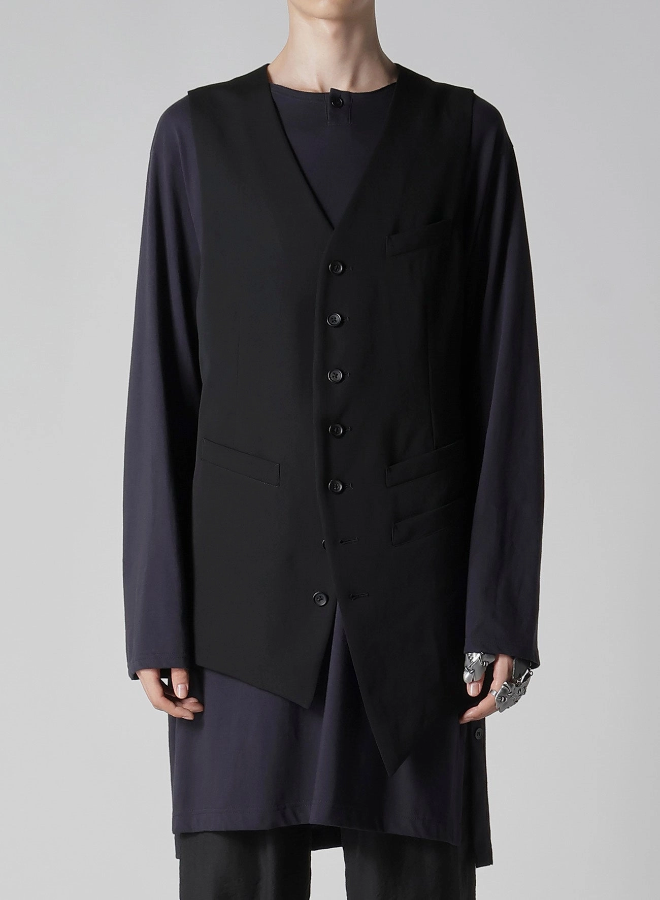 supervisors domestic users WOOL GABARDINE ASYMMETRY LENGTH VEST