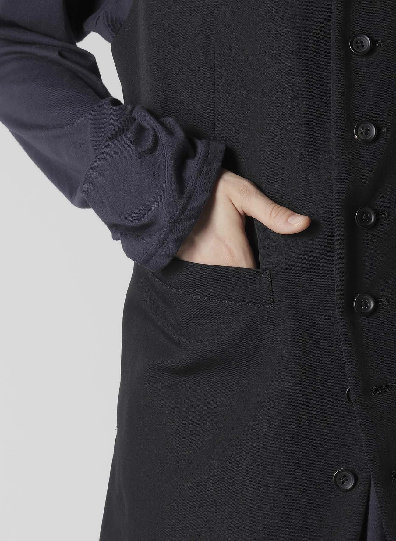 WOOL GABARDINE ASYMMETRY LENGTH VEST Style - modern Enhanced Ventilation