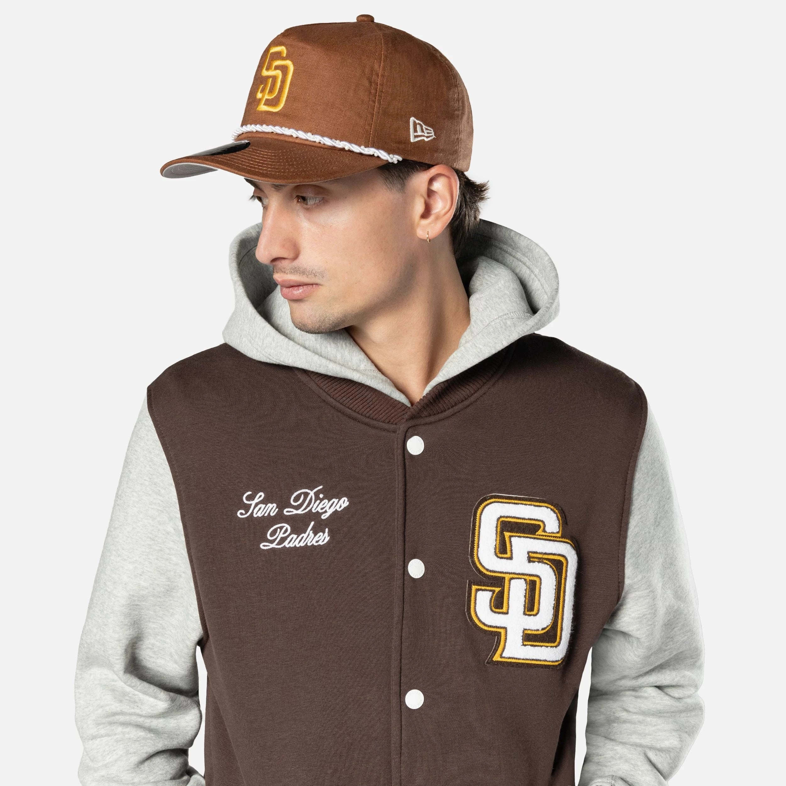 Padres Snap Front Fleece Jacket - Mens TailoredSilhouette