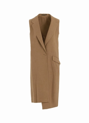 RY/LI CANVAS SLEEVELESS ASYMMETERIC JACKET Cozy Lining