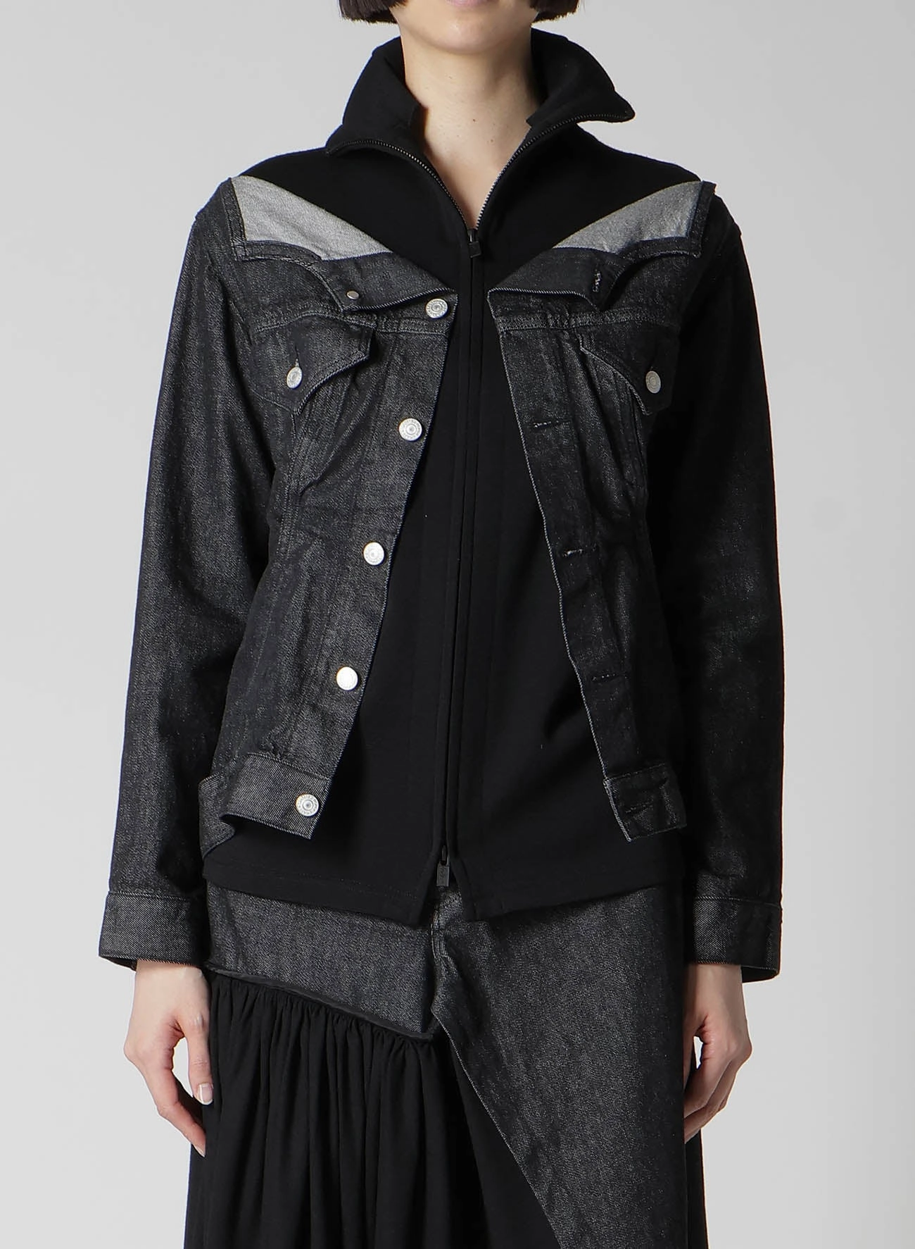 11.5OZ DENIM SHOULDER CUTTING JACKET Versatile Piece Adjustable Waist Tabs