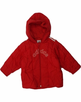 WaterResistant Shell Climb ADIDAS Baby Boys Graphic Hooded Padded Jacket 12-18 Months Red Polyamide