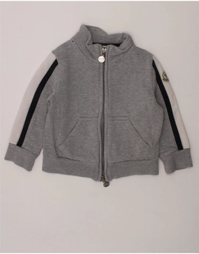 MONCLER Baby Boys Tracksuit Top Jacket 18-24 Months Grey Colourblock Cream Smart Design