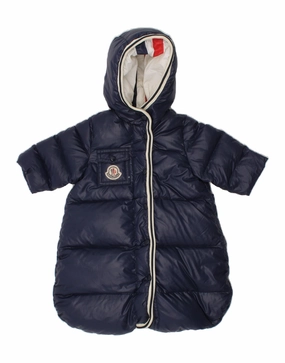 New Soft MONCLER Baby Boys Winter Sleeping Bag Padded Bodysuit 0-3 Months Navy Blue