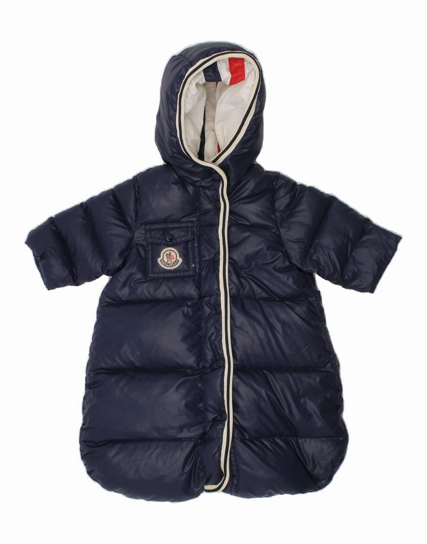 New Soft MONCLER Baby Boys Winter Sleeping Bag Padded Bodysuit 0-3 Months Navy Blue