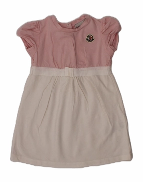 MONCLER Baby Girls Basic Dress 18-24 Months Pink Colourblock Cotton Chill Fashion