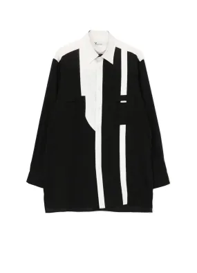 MONOCHROME PANEL SPARE COLLAR SHIRT Contemporary Look Odor Control Fabric
