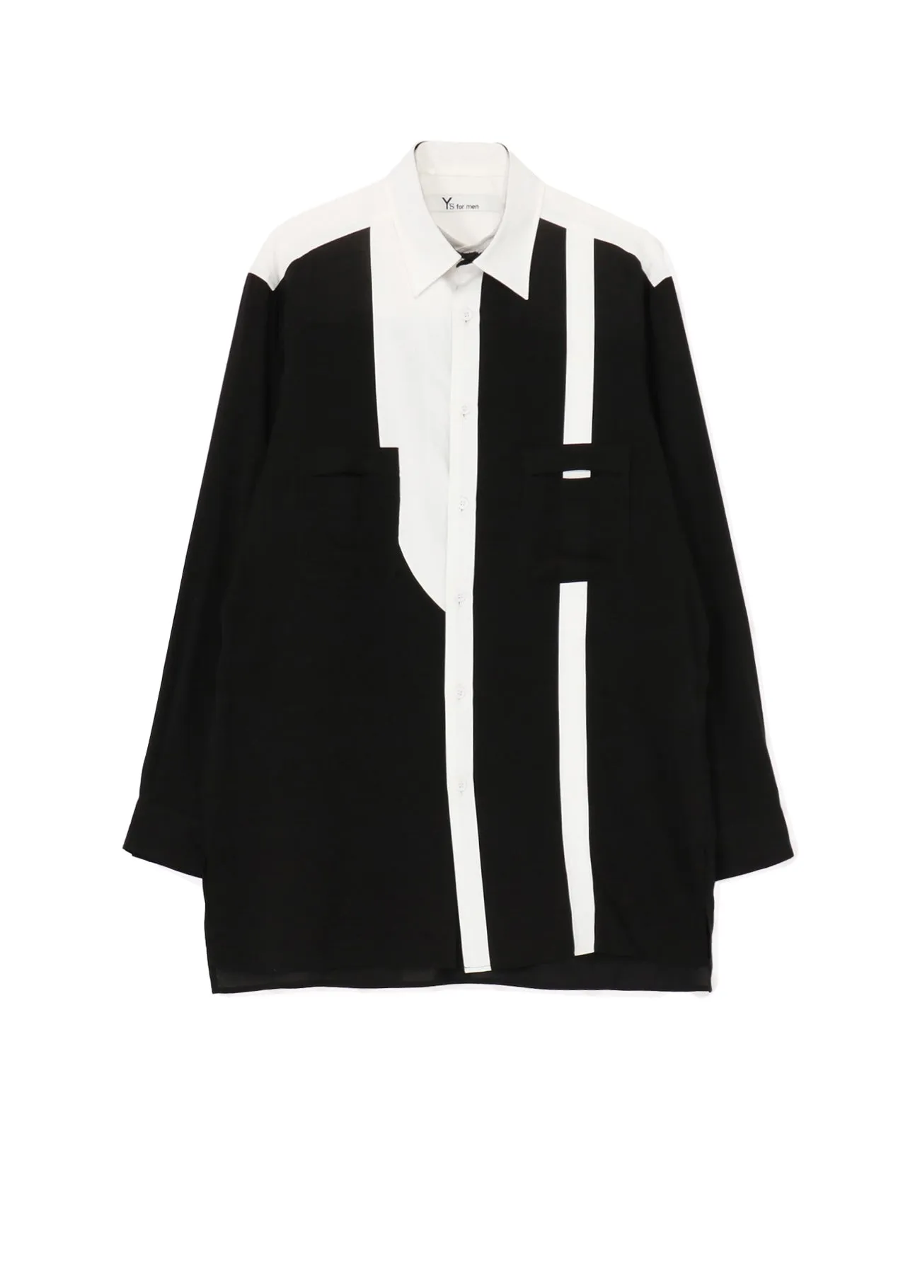 MONOCHROME PANEL SPARE COLLAR SHIRT Contemporary Look Odor Control Fabric