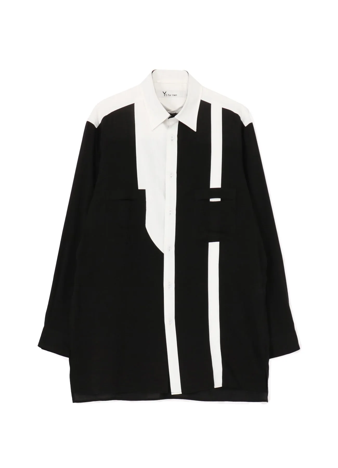 Odor Resistant MONOCHROME PANEL SPARE COLLAR SHIRT