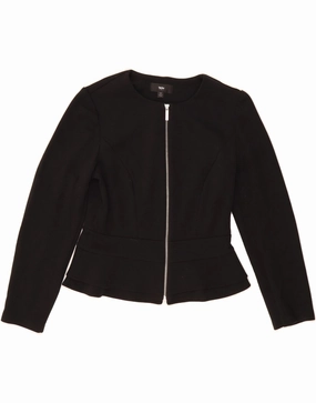 Sleek Comfort Wear Clean Lines MOSSIMO Womens Blazer Jacket UK 14 Medium Black Rayon