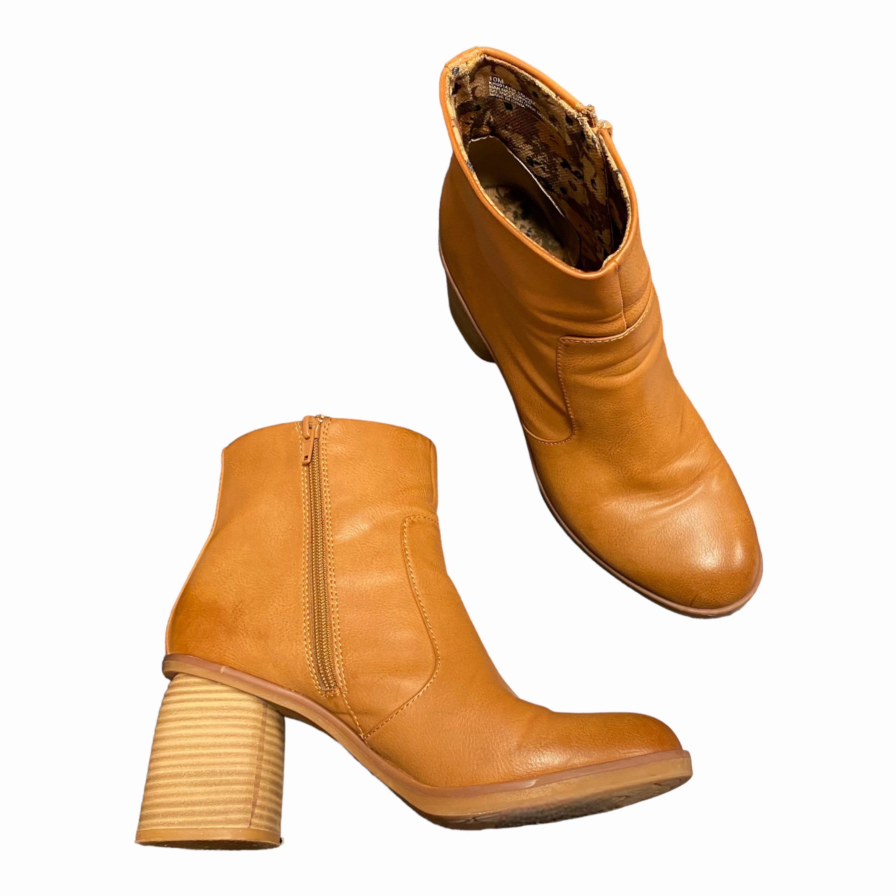 Boots Ankle Heels By Korks In Brown, Size: 10 Flexible Shaft