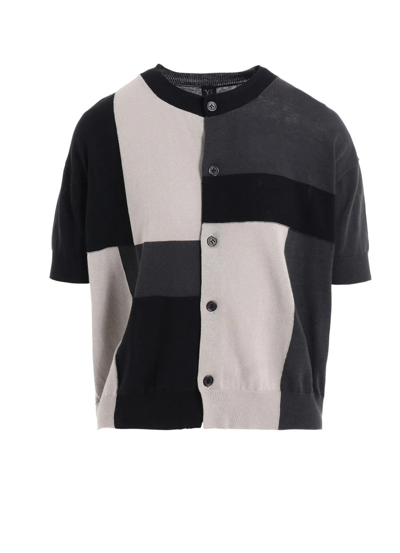 Fresh Comforted MULTI COLOR INTARSIA ROUND NECK HALF SLEEVE PULLOVER