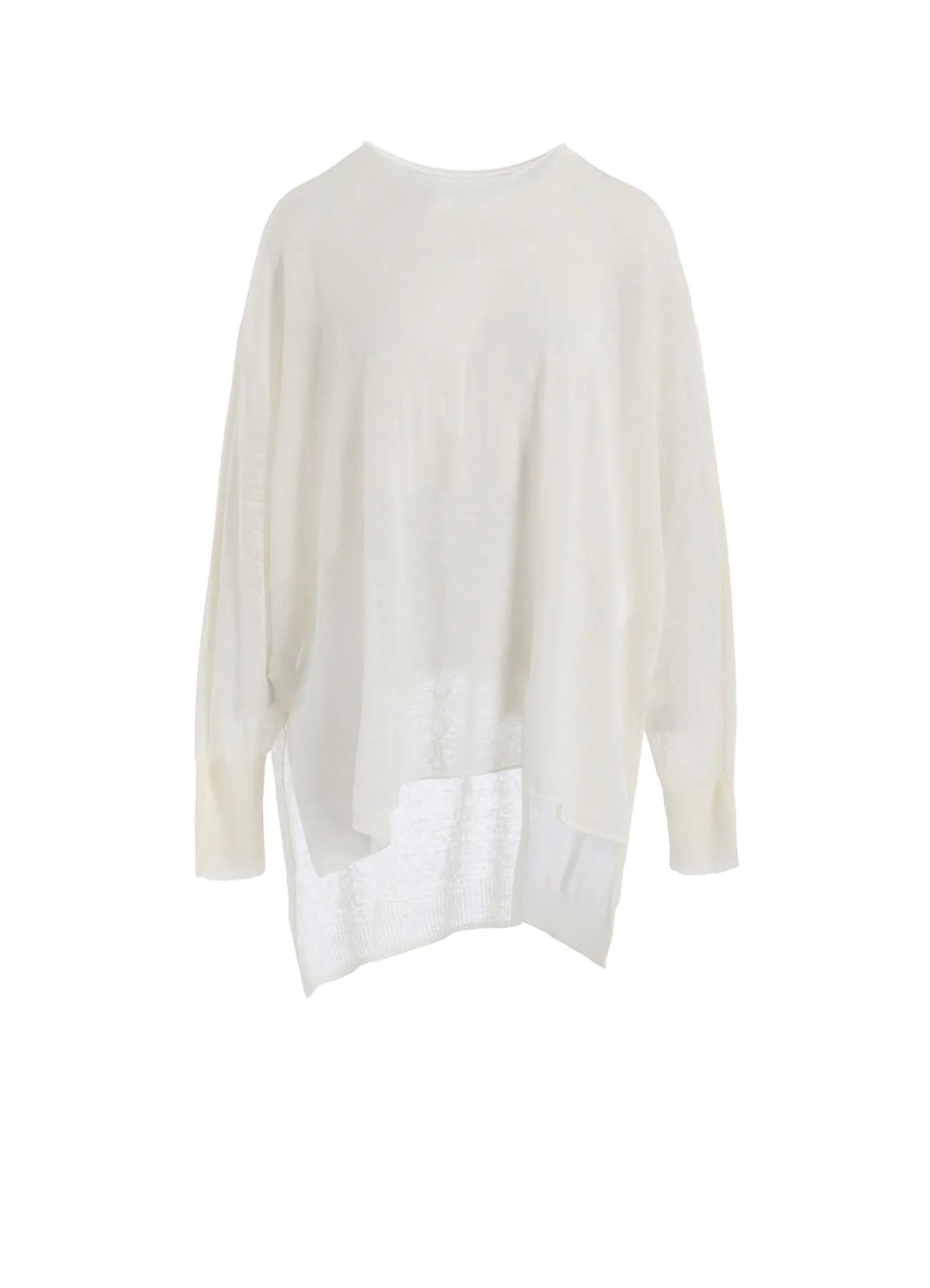 MULTI MATERIAL SHEER JERSEY LOOSE BIG PULLOVER Layer Comfort