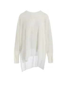 MULTI MATERIAL SHEER JERSEY LOOSE BIG PULLOVER Layer Comfort