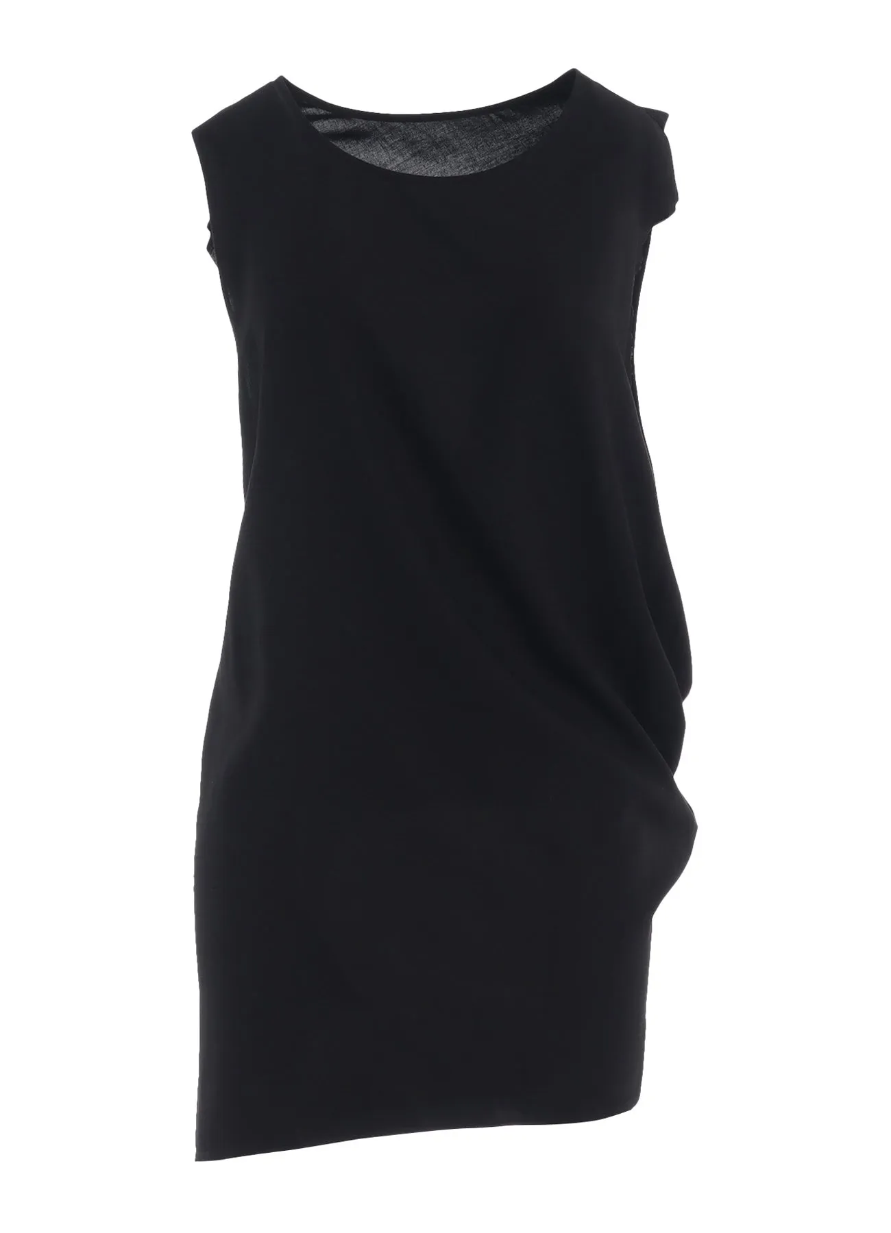 Non Iron Fabric Hypoallergenic Lining RAYON CAMBRIC SLEEVELESS DRAPE BLOUSE