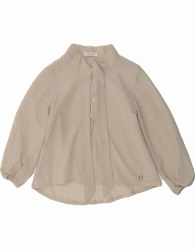 Retro Vibe Wrinkle Resistant BYBLOS Baby Girls Front Tie Pullover Shirt 18-24 Months Grey Polyester