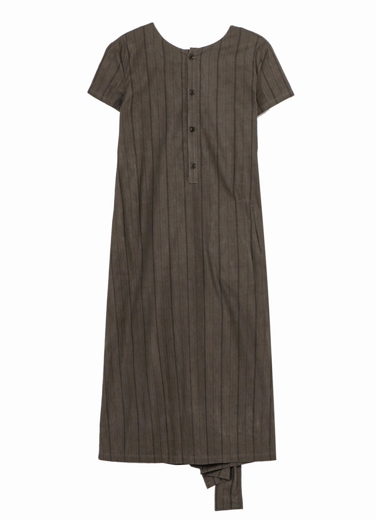 Sweat Resistant COTTON STRIPE INK DYED BACK TIE DRESS