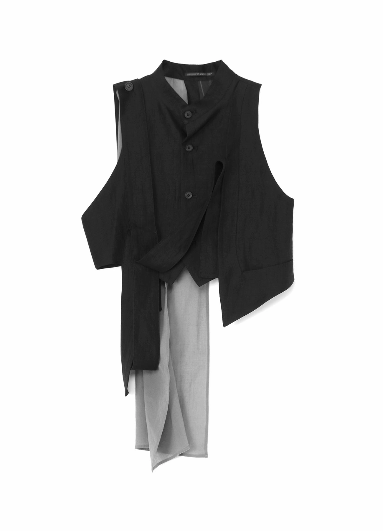 HIGH TWISTED GABARDINE BELTED UNBALANCE VEST Reinforced Seams high pressure