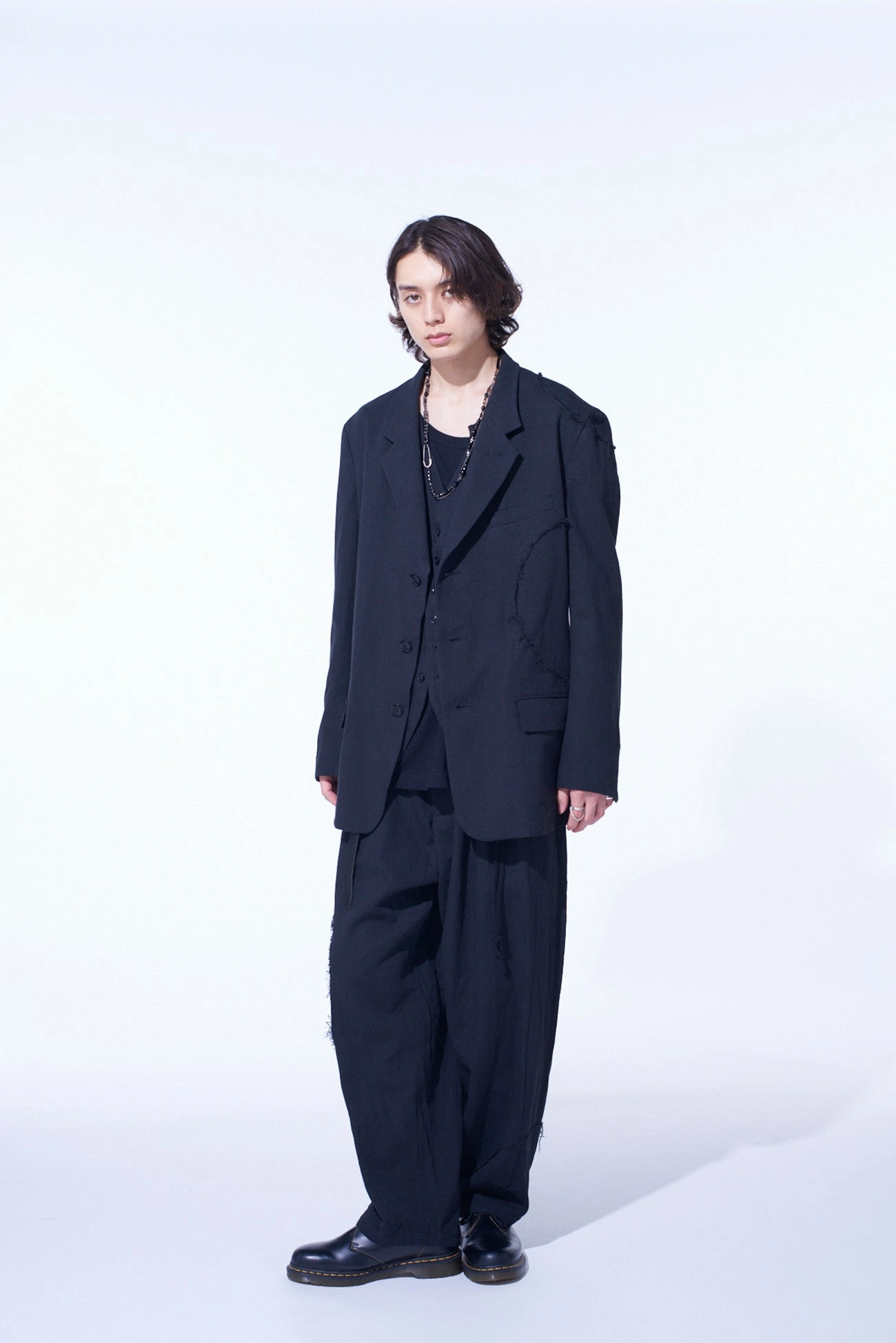 LINEN/COTTON HERRINGBONE ZIGZAG CUT-OUT JACKET suitable for offline stores Outdoor Look