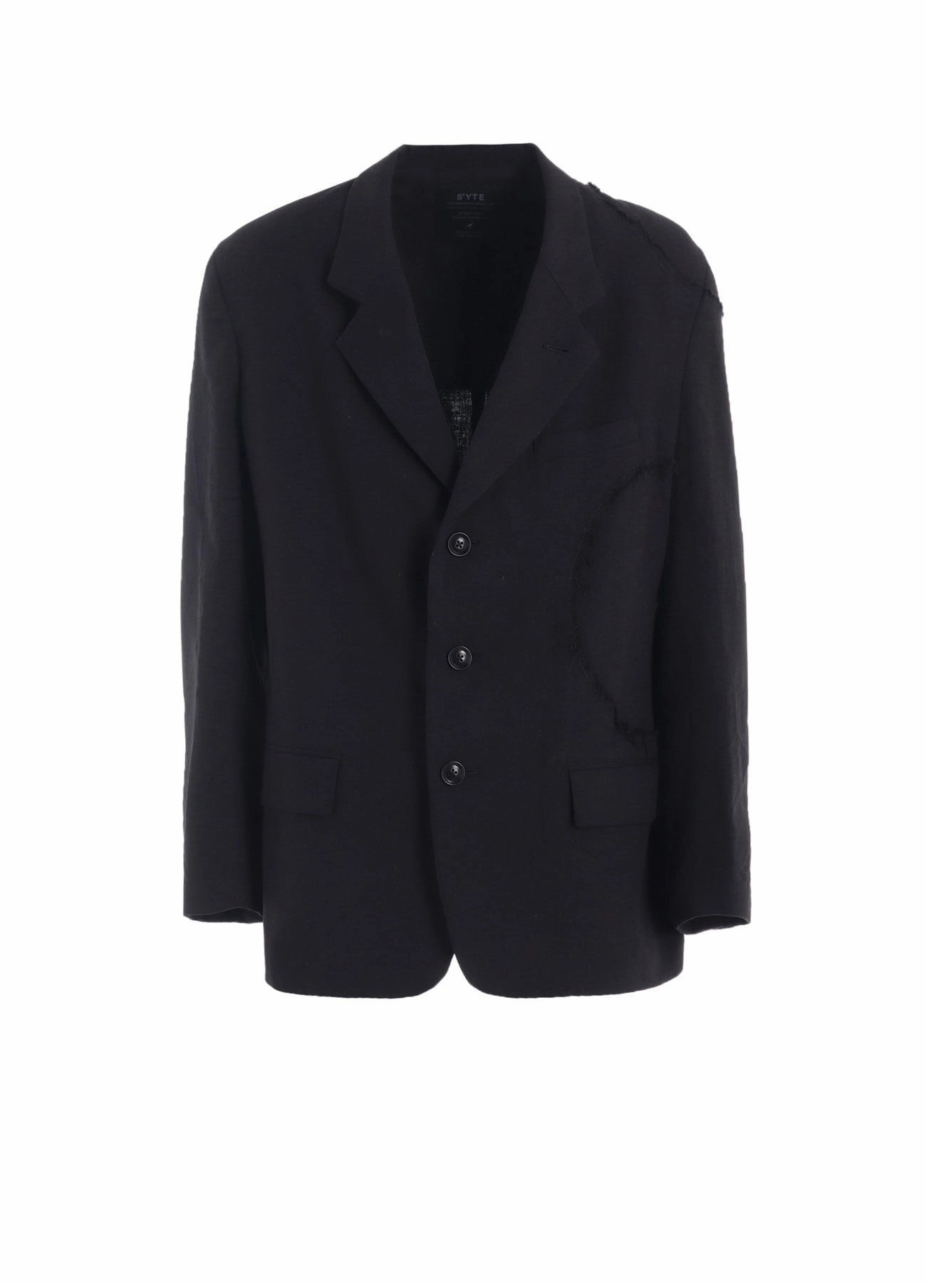 LINEN/COTTON HERRINGBONE ZIGZAG CUT-OUT JACKET Water-Resistant Layer Comfort Design