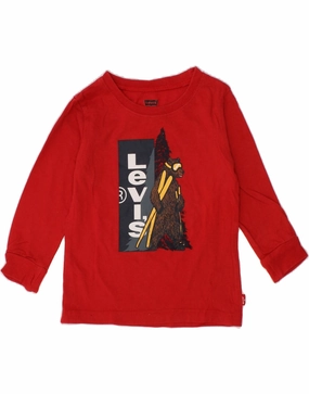 LEVI'S Baby Boys Graphic Top Long Sleeve 12-18 Months Red Casual Hangout Breathable Lining