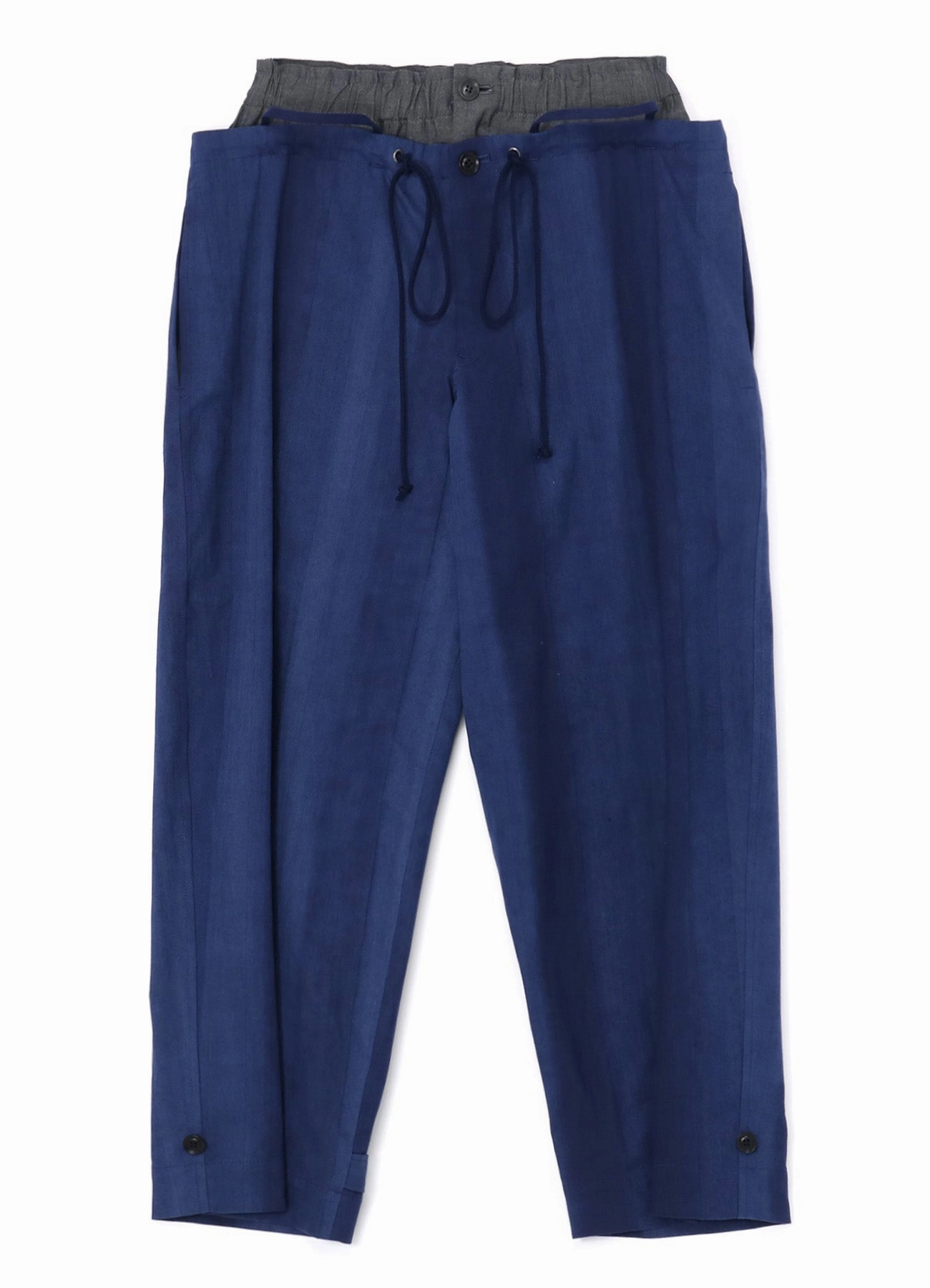 NonRestrictiveCut Athletic Fit MULTI STRIPED DOBBY FABRIC UNEVENLY DYED DOUBLE LAYERED PANTS