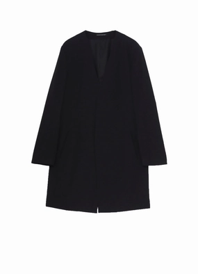 WOOL GABARDINE COLLARLESS JACKET Plan Breathable Shield