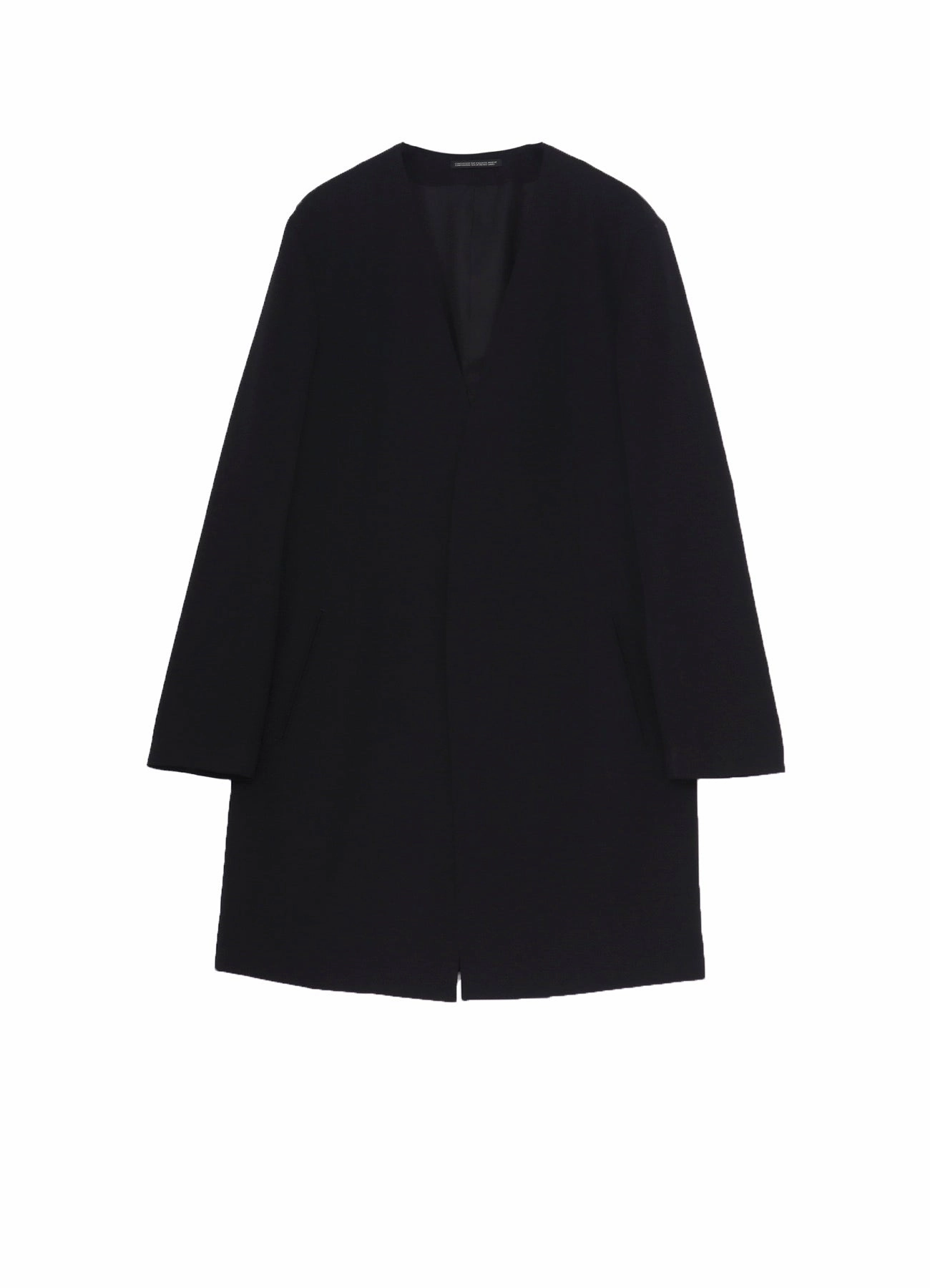 WOOL GABARDINE COLLARLESS JACKET Plan Breathable Shield
