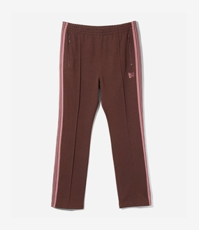 Narrow Track Pant ?C Brown Smooth Polyester Tight Fit