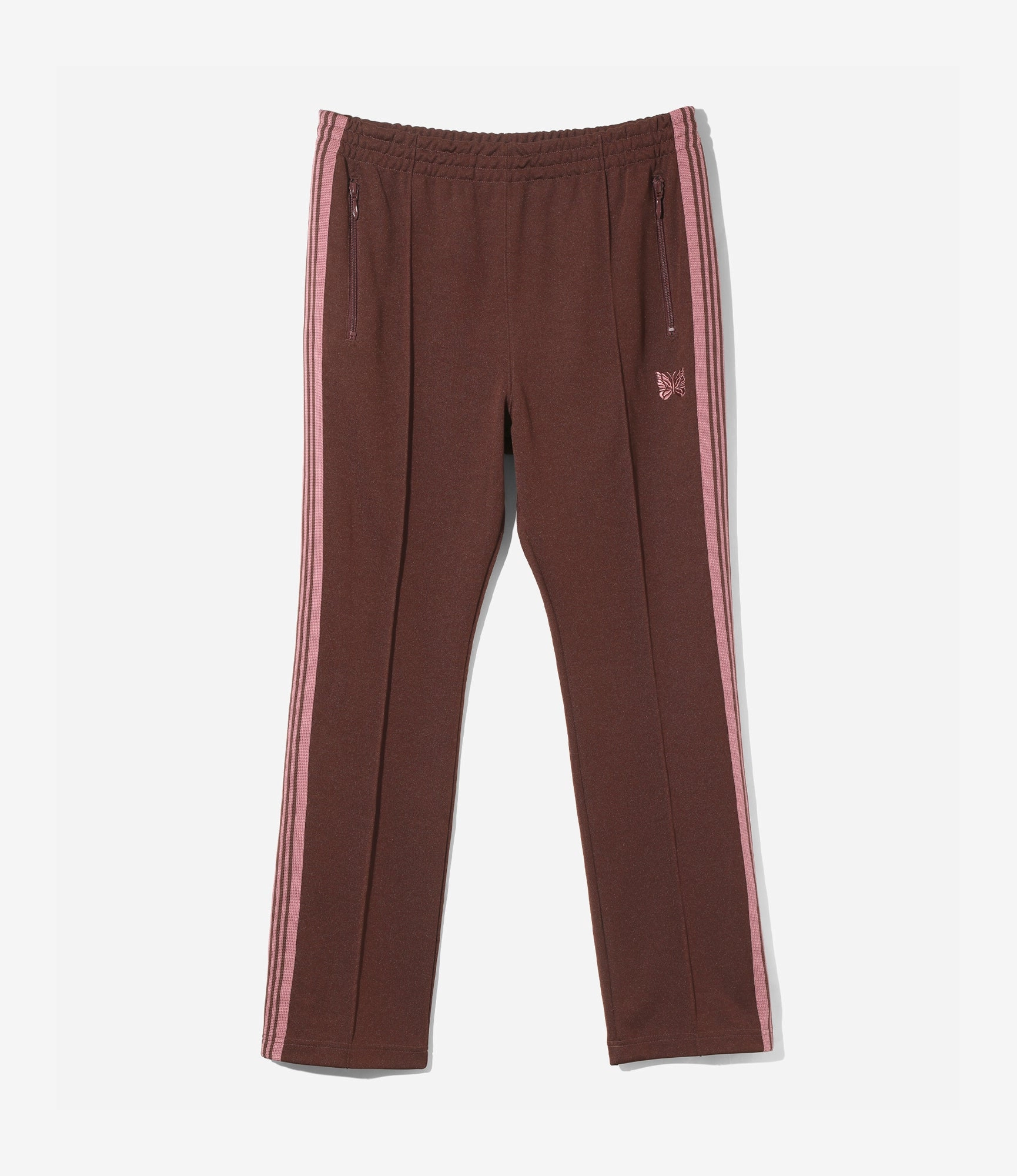 Narrow Track Pant ?C Brown Smooth Polyester Tight Fit
