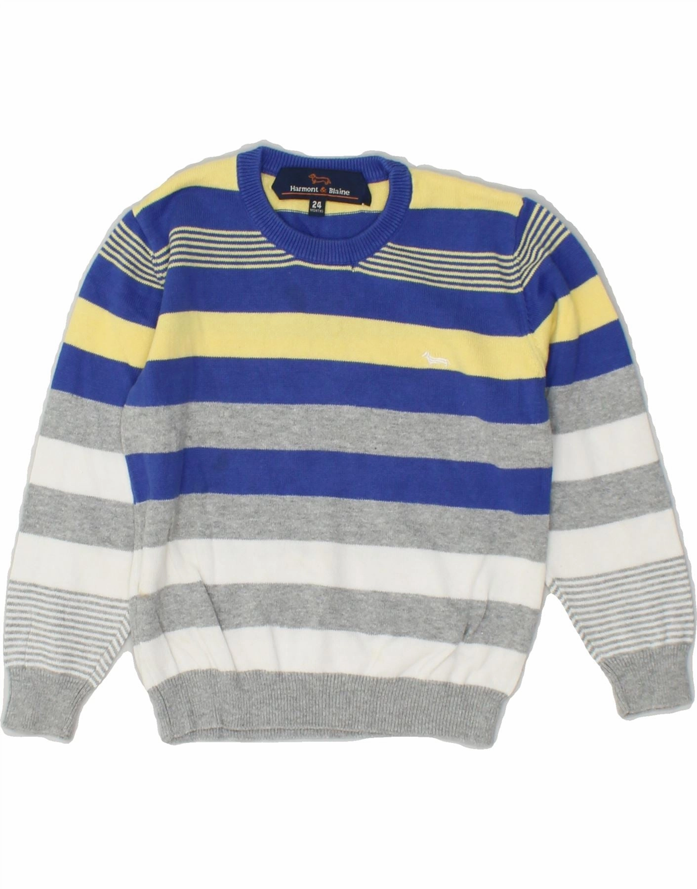 Drop Shoulder Design HARMONT & BLAINE Baby Boys Crew Neck Jumper Sweater 18-24 Months Grey