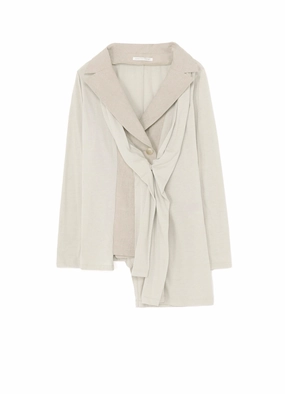 NATURAL WASHED LINEN COMBINATION SINGLE JACKET Packable design Soft Touch Interior