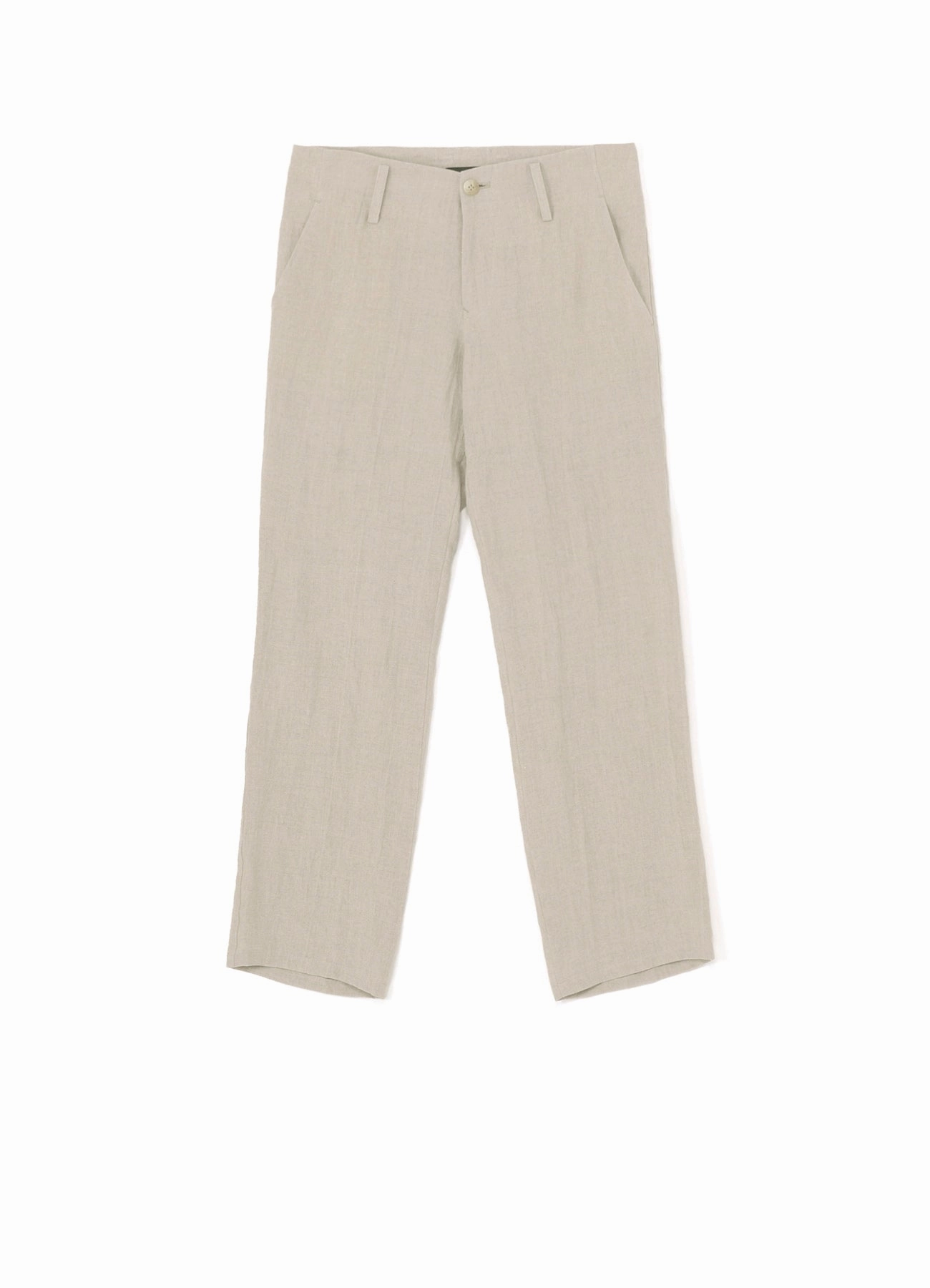 NATURAL WASHED LINEN LOW-RISE STRAIGHT FIT PANTS Minimal Cut