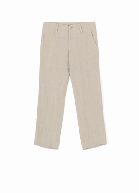 NATURAL WASHED LINEN LOW-RISE STRAIGHT FIT PANTS Minimal Cut