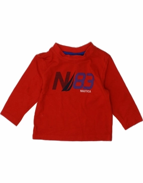 Non Restrictive Armhole networking event NAUTICA Baby Boys Graphic Top Long Sleeve 9-12 Months Red Cotton