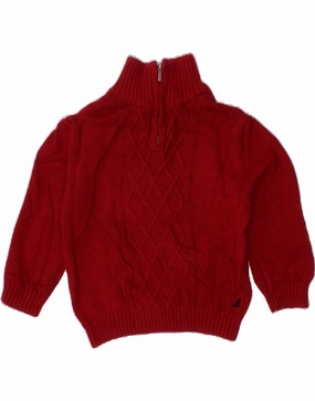 NAUTICA Baby Boys Zip Hoodie Sweater 18-24 Months Red Cotton Multi Directional Stretch Non Irritating