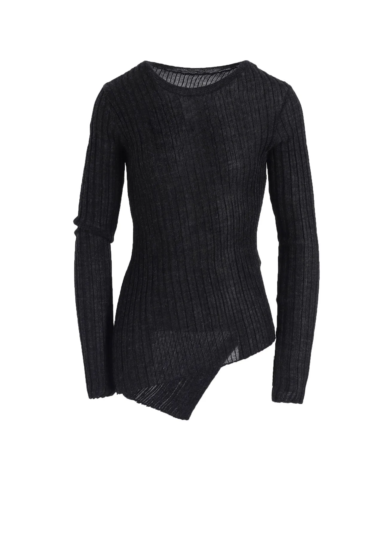 Double Layered Cuffs Winter Travel RIB DIAGONAL ROUND NECK PO