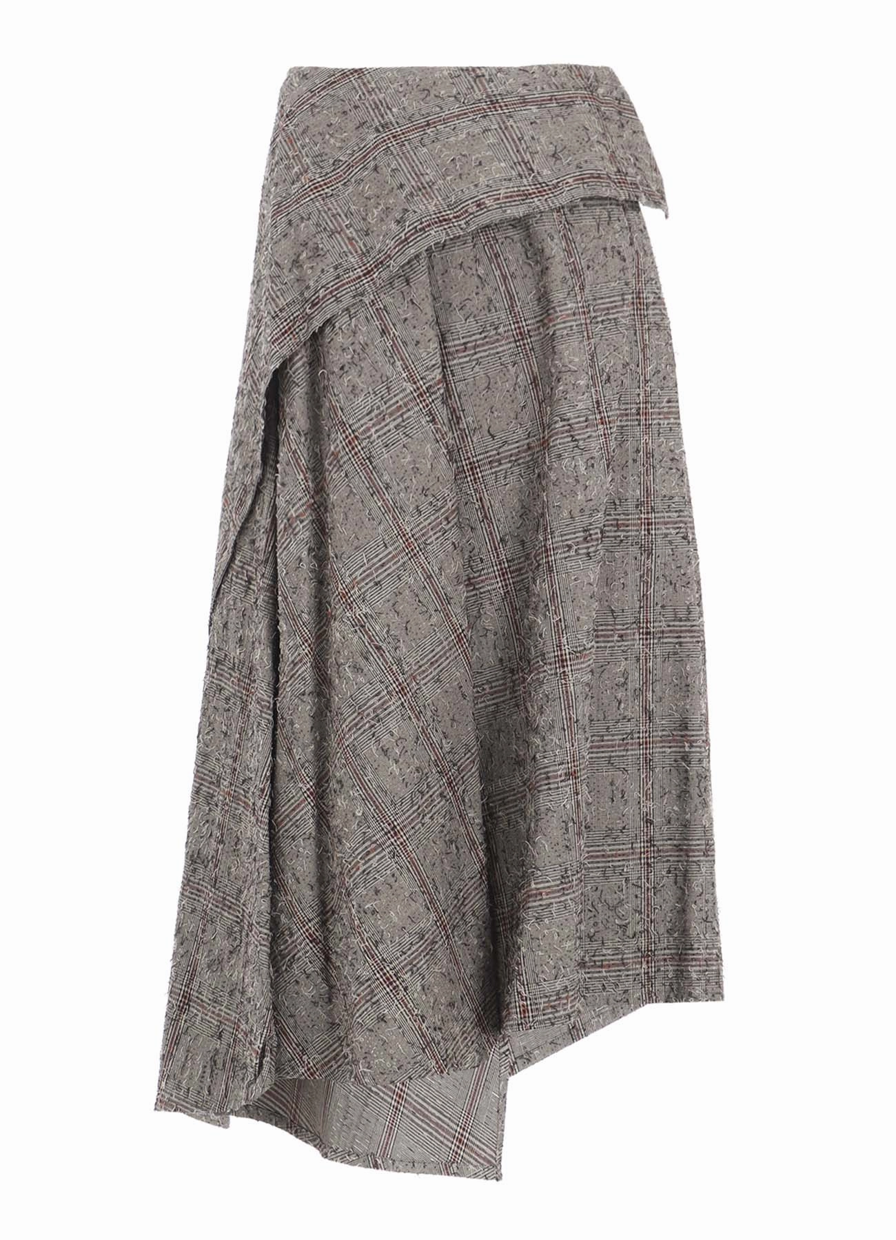 Bright-Hue Simple Profile NEEDLE-PUNCHED ASYMMETRIC SKIRT