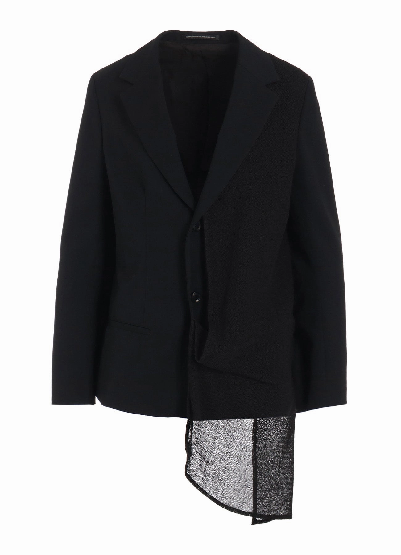 Zip Off Detailing Ceremony WOOL GABARDINE LEFT DOUBLED JACKET