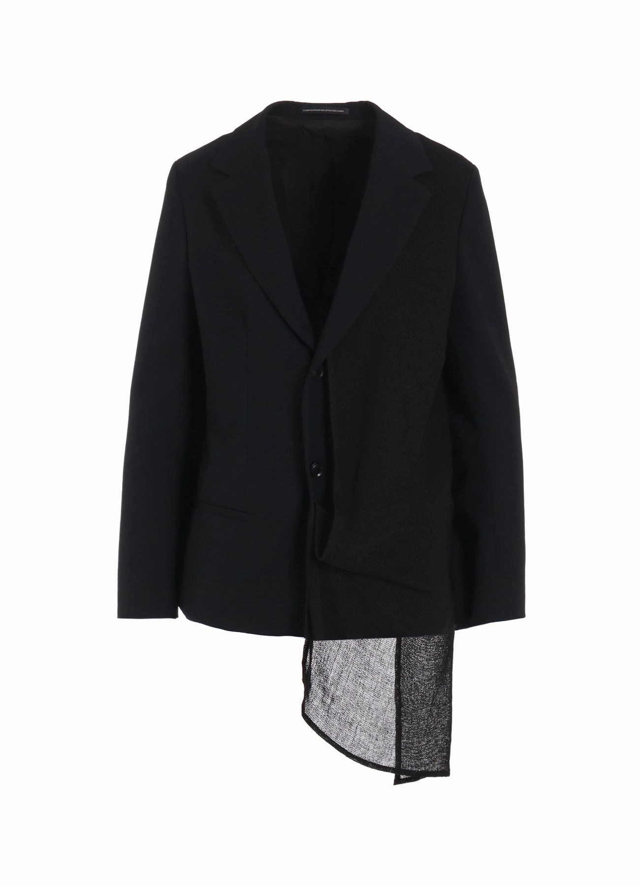 WOOL GABARDINE LEFT DOUBLED JACKET Explain