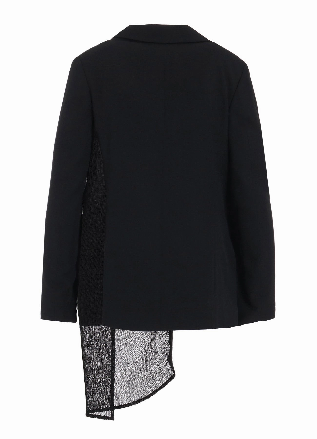 WOOL GABARDINE LEFT DOUBLED JACKET High Neck