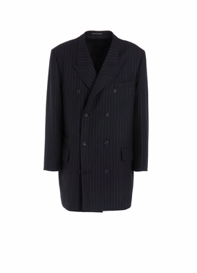 Sense STRIPED SERGE DOUBLE JACKET