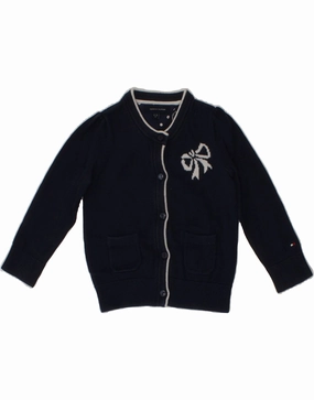 Street Trend Weekend Comfort TOMMY HILFIGER Baby Girls Graphic Cardigan Sweater 12-18 Months Navy Blue