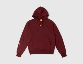 Nike NOCTA CARDINAL CS Fleece Hoodie Dark Beetroot / Adobe - Citron Tint Sporty Jacket belt accents
