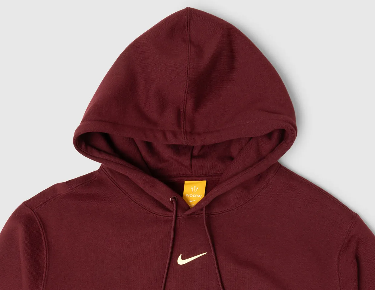 Travel Relaxed Comfortable fit Nike NOCTA CARDINAL CS Fleece Hoodie Dark Beetroot / Adobe - Citron Tint
