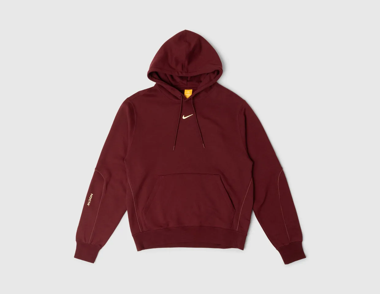 Nike NOCTA CARDINAL CS Fleece Hoodie Dark Beetroot / Adobe - Citron Tint Sporty Jacket belt accents