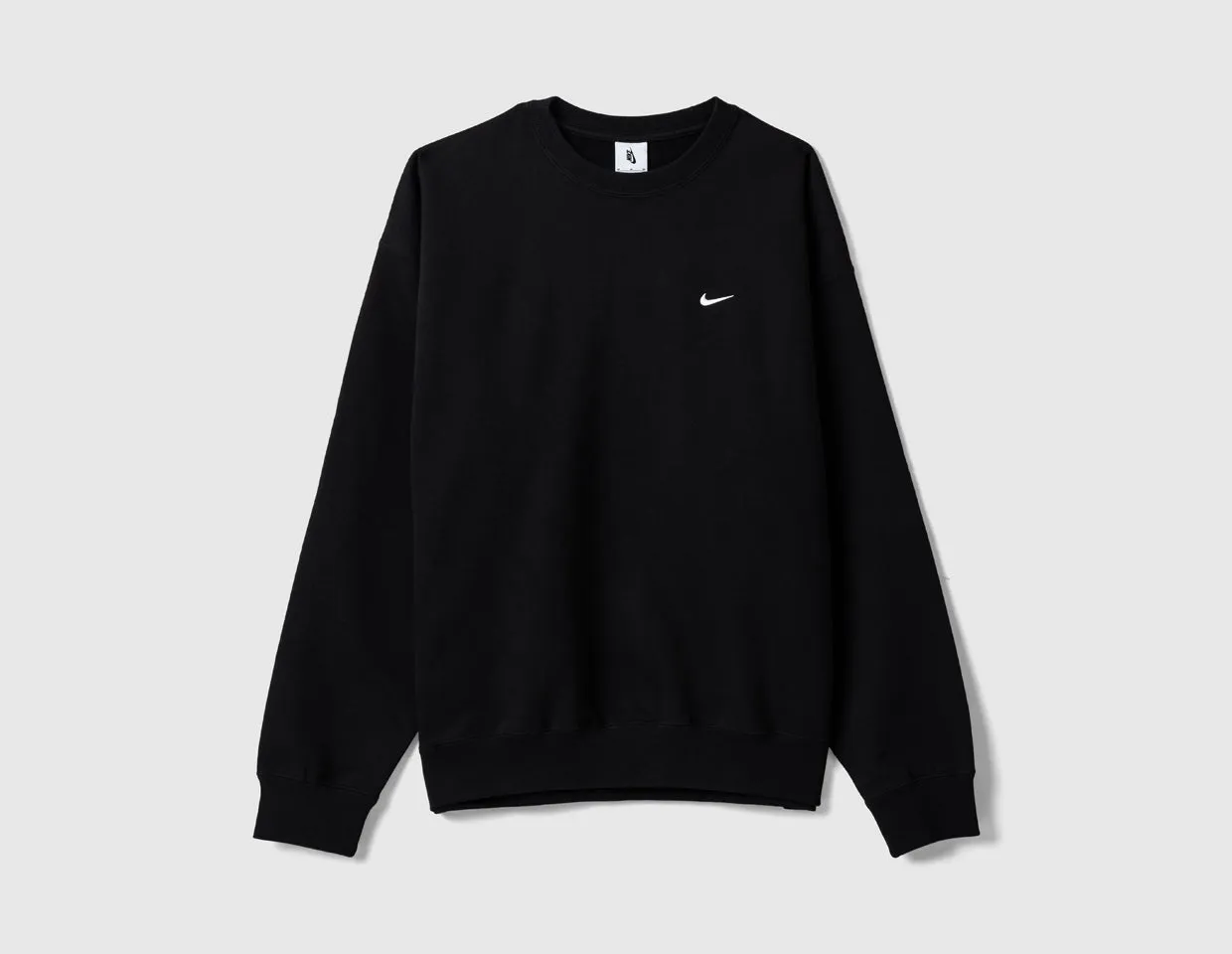 Hooded group wear Nike Solo Swoosh Fleece Crewneck Black / White